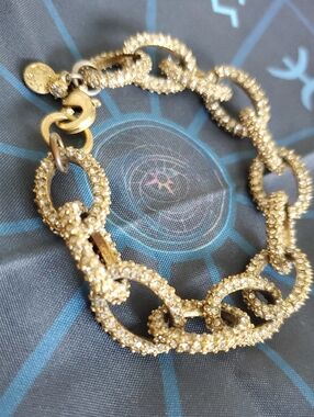 J. Crew Gold Crystal Pavé Link Bracelet